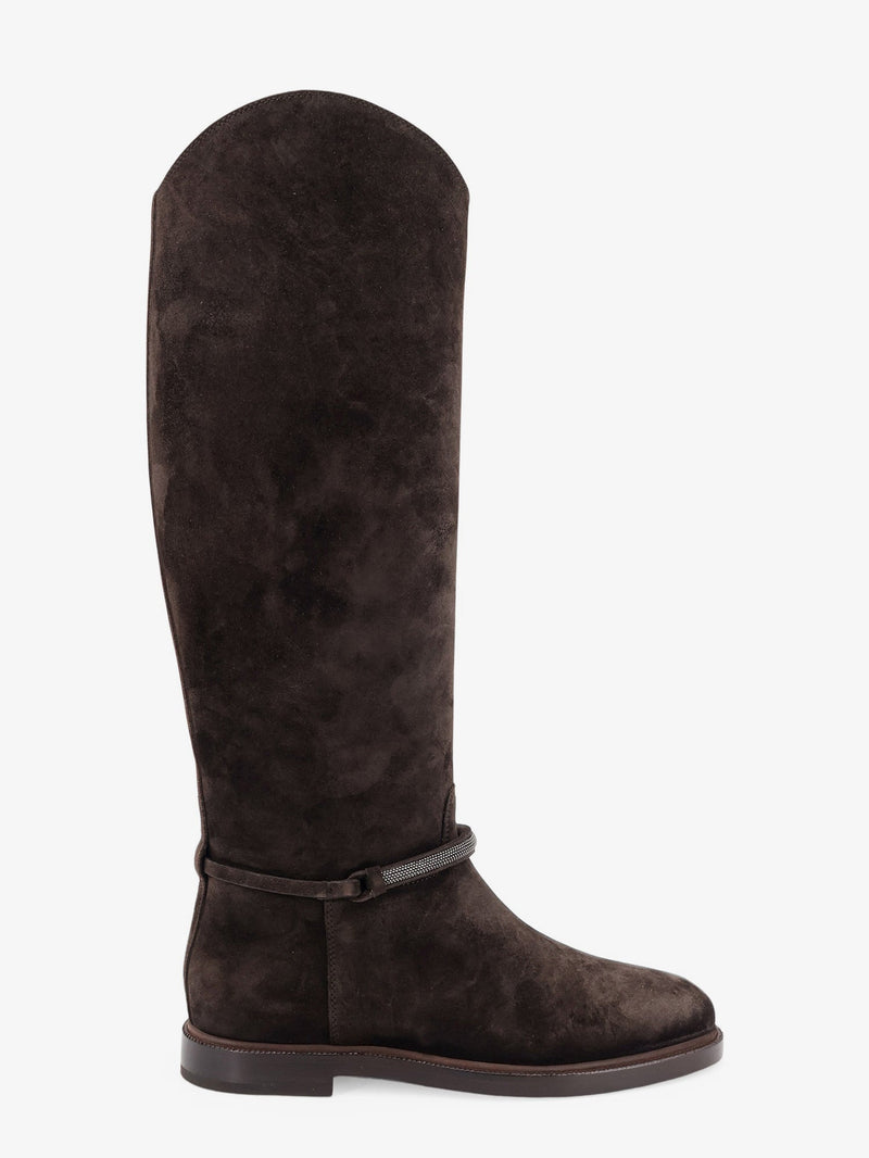 Brunello Cucinelli Brunello Cucinelli Precious Strap Suede Boots - World Class Fashion