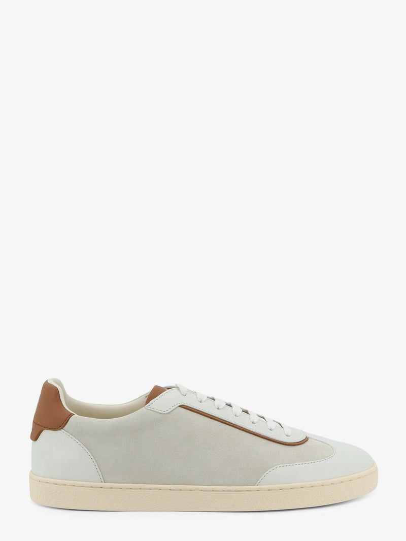 Brunello Cucinelli Brunello Cucinelli Low-Top Suede and Leather Sneakers White - World Class Fashion