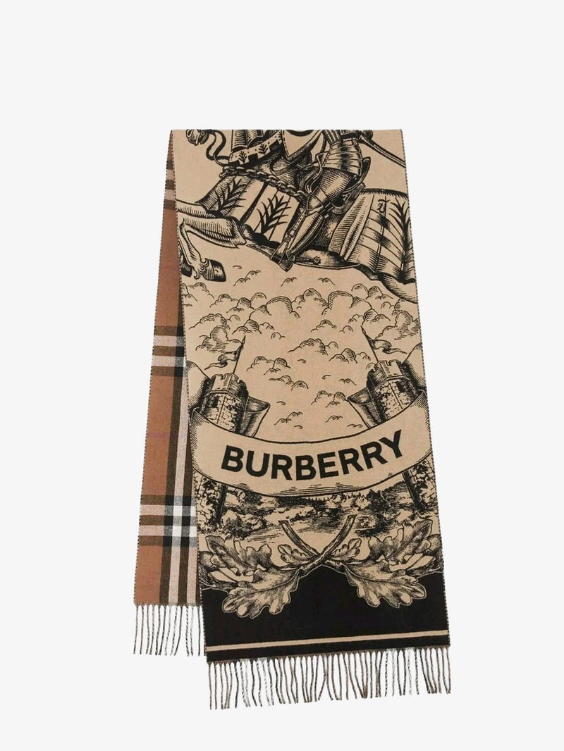 Burberry Burberry Gallant Knight Cashmere Scarf Beige - World Class Fashion