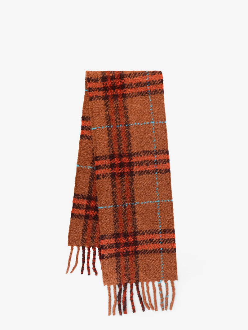 Burberry Burberry Wool Blend and Alpaca Bouclé Scarf Brown - World Class Fashion
