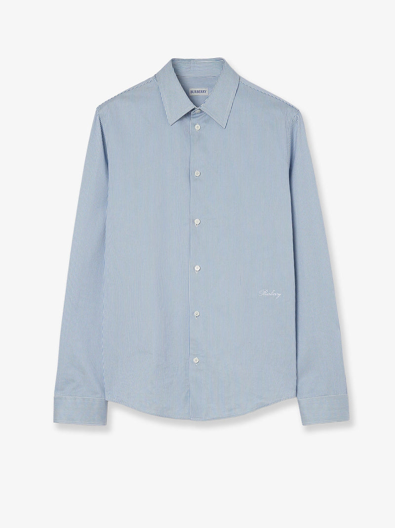 Burberry Burberry Striped Cotton Shirt Blue Men - World Class Fashion