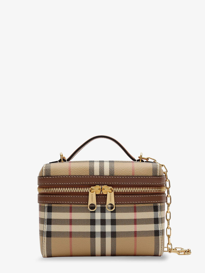 Burberry Burberry Vanity Mini Coated Canvas Handbag Beige - World Class Fashion