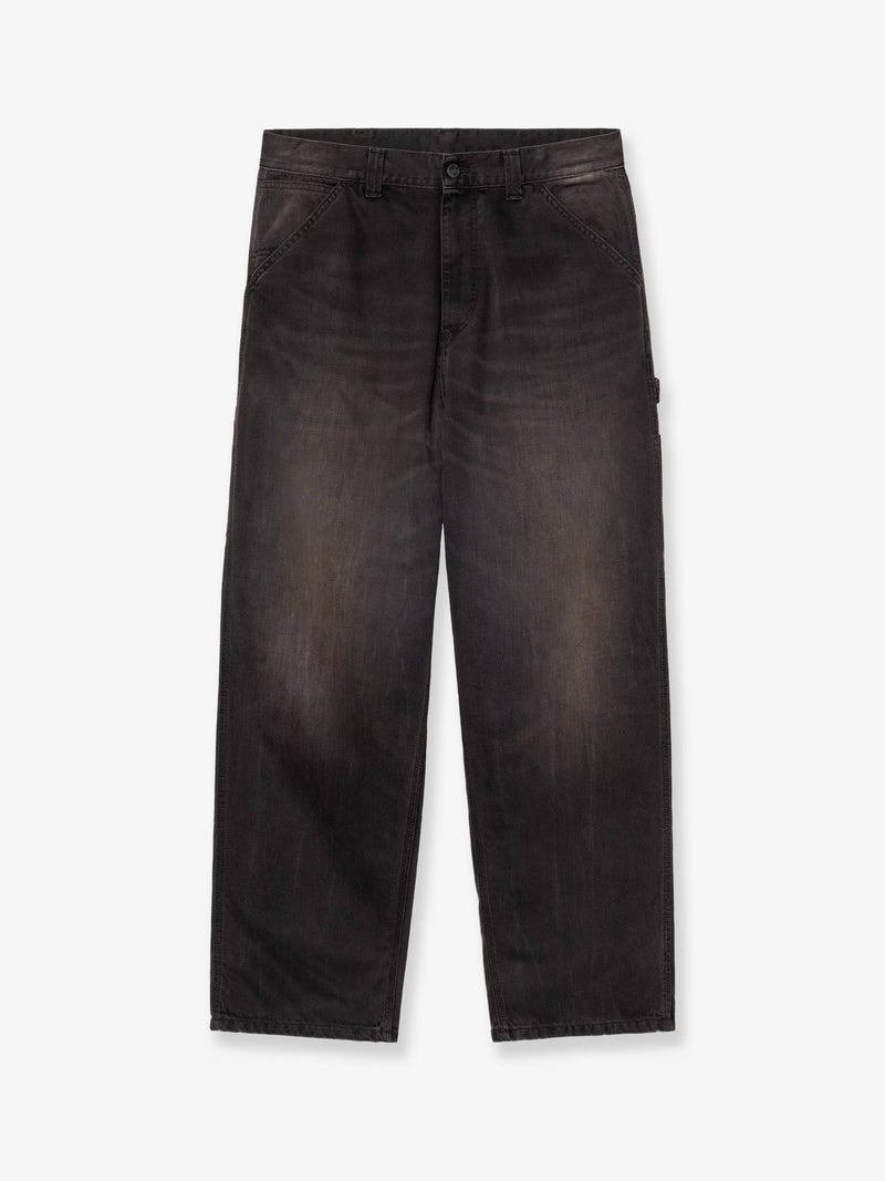 Carhartt WIP Carhartt WIP Washed-Out Black Denim Jeans - World Class Fashion