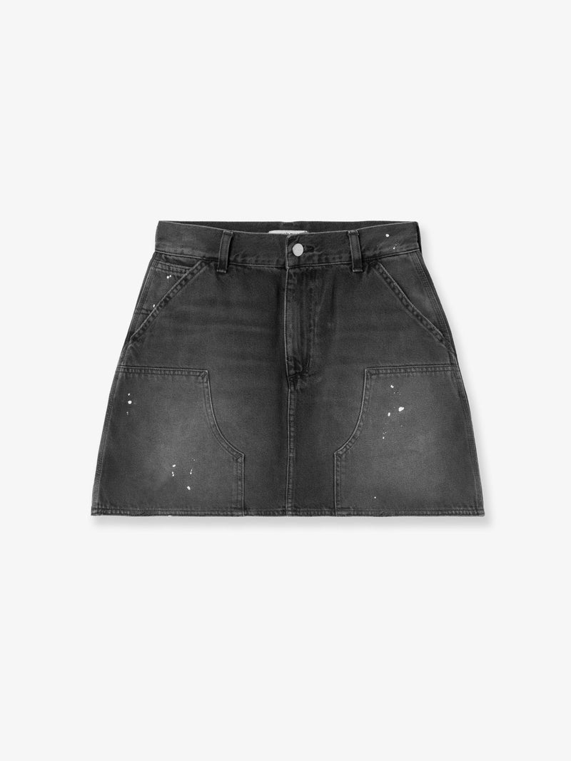 Carhartt WIP Carhartt WIP W'Maeve Falda de mezclilla doble rodilla negra - World Class Fashion