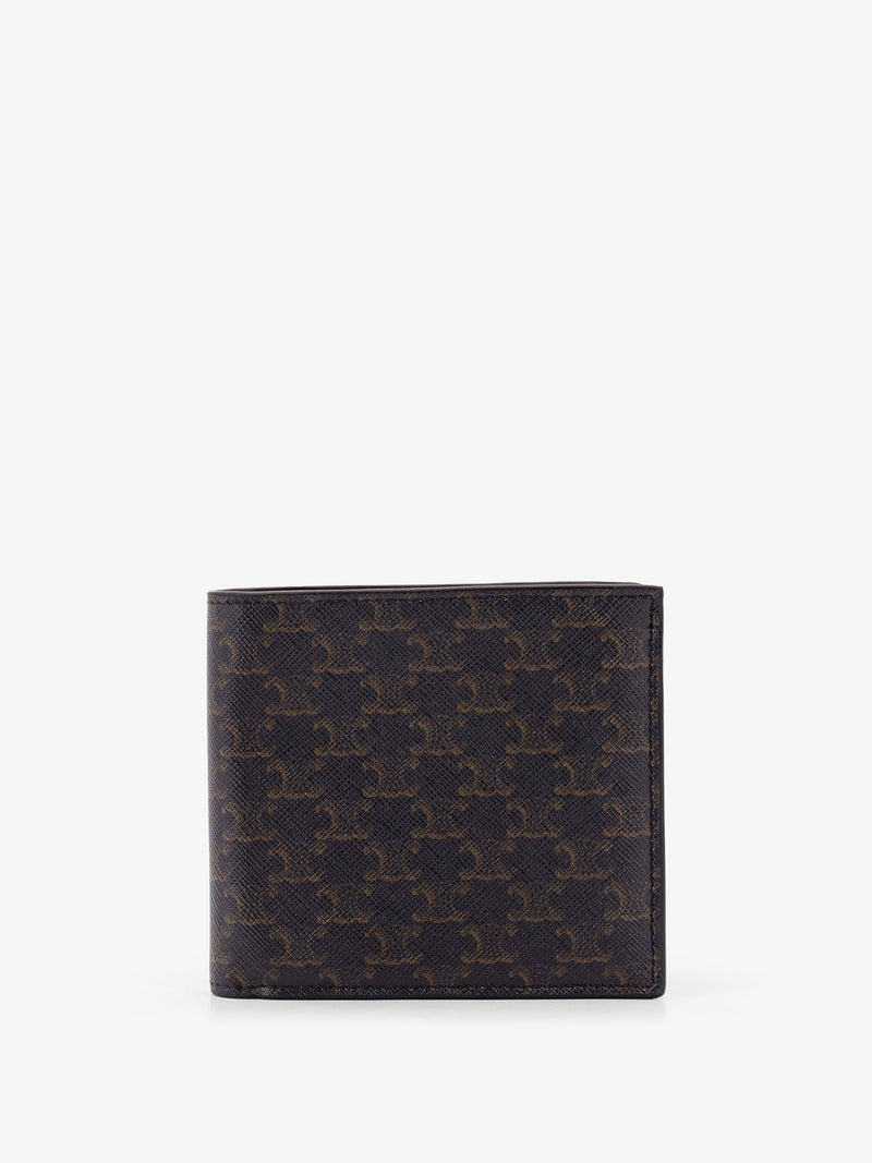 Celine Celine Bifold Triomphe Coated Canvas And Leather Wallet - World Class Fashion