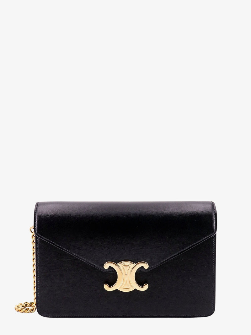 Celine Celine Margo Leather Crossbody Bag Black - World Class Fashion