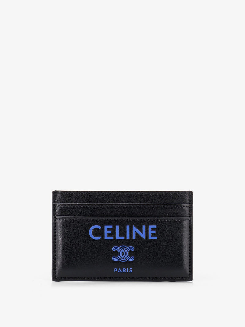 Celine Celine Leather Card Holder With Front Logo Print - World Class Fashion