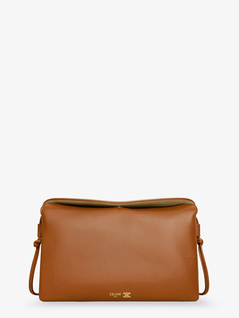 Celine Celine Trio Leather Crossbody Bag Brown - World Class Fashion