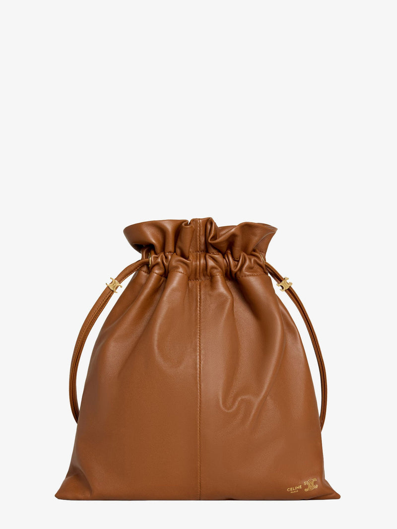 Celine Celine Crystal Leather Crossbody Bag Brown - World Class Fashion