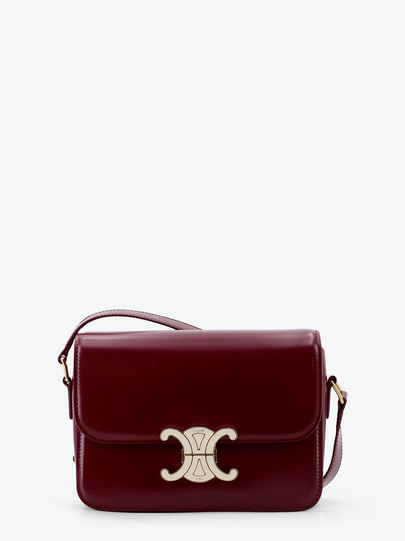 Celine Celine Teen Triomphe Leather Crossbody Bag Red - World Class Fashion