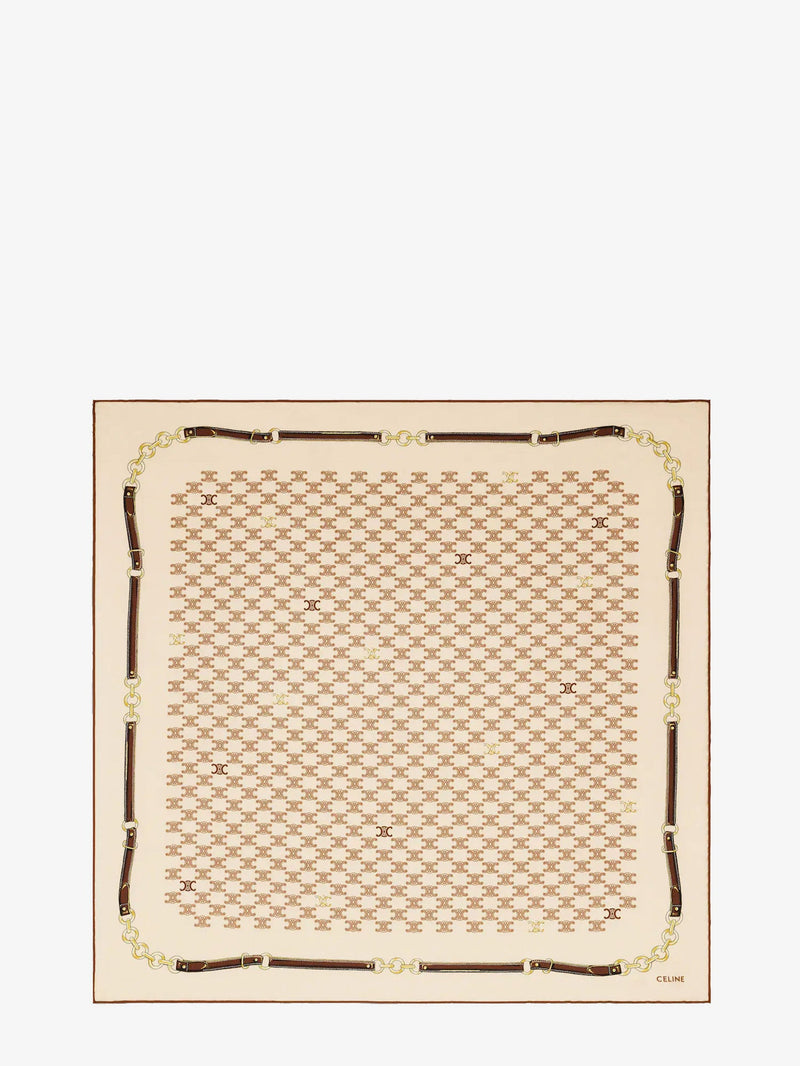 Celine Celine Bandana Silk Foulard Beige Women - World Class Fashion