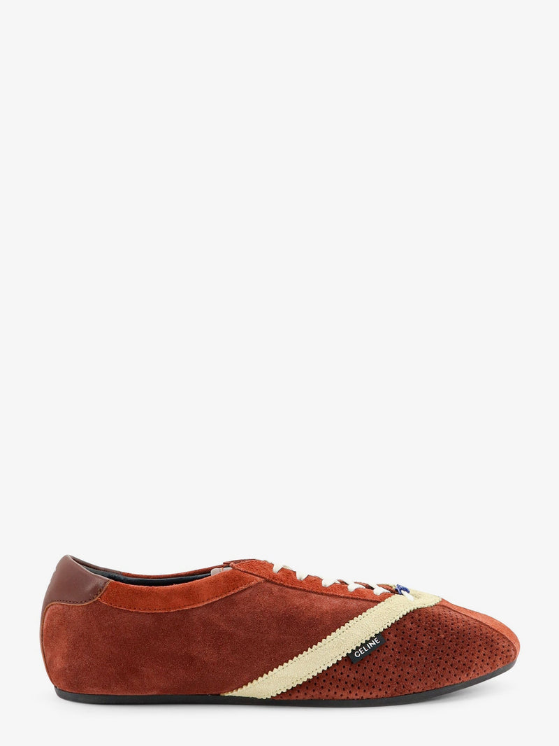 Celine Celine Flat Suede and Leather Sneakers Brown - World Class Fashion