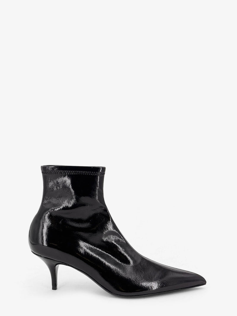 Celine Celine Fitted Sleek Stretch Patent Leather Boots Black - World Class Fashion