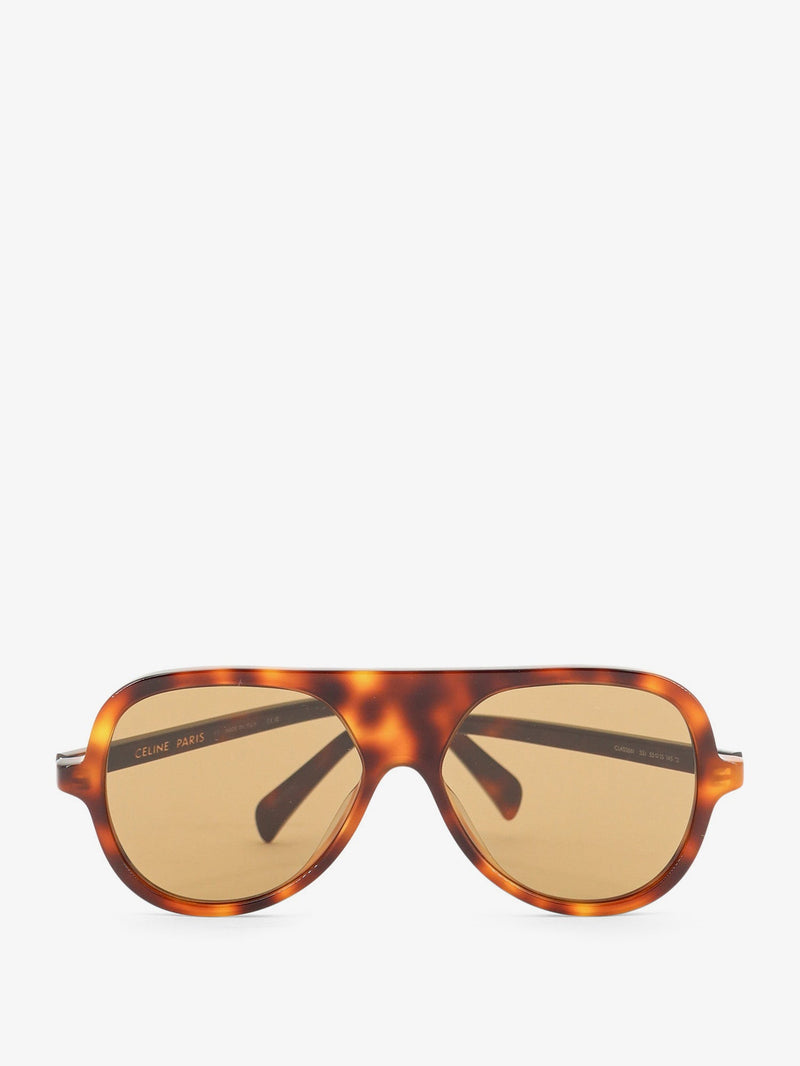 Celine Celine Acetate Sunglasses Black Frame 66 Brown - World Class Fashion