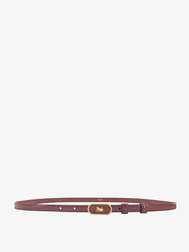 Celine Celine Sulky Taurillon Leather Belt Brown - World Class Fashion