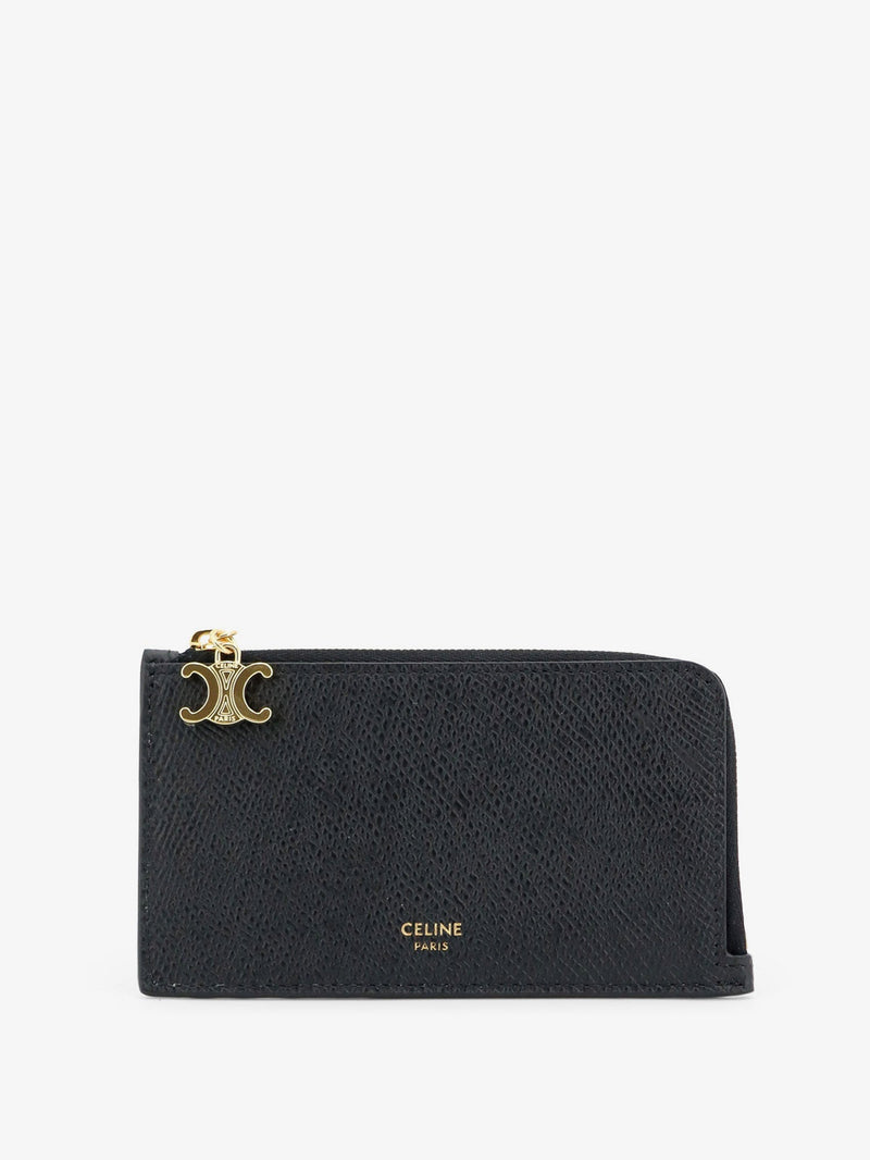 Celine Celine Leather Card Holder Black Women - World Class Fashion