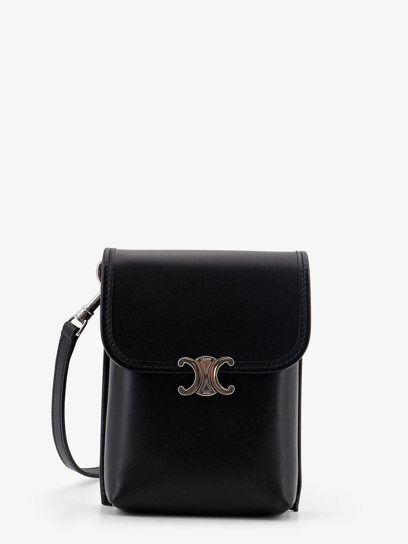 Celine Celine Soft Triomphe Leather Belt Bag Black - World Class Fashion