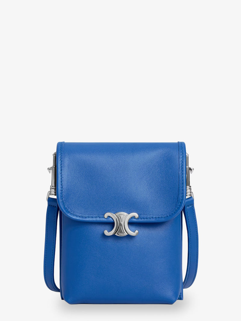 Celine Celine Soft Triomphe Leather Belt Bag Blue - World Class Fashion