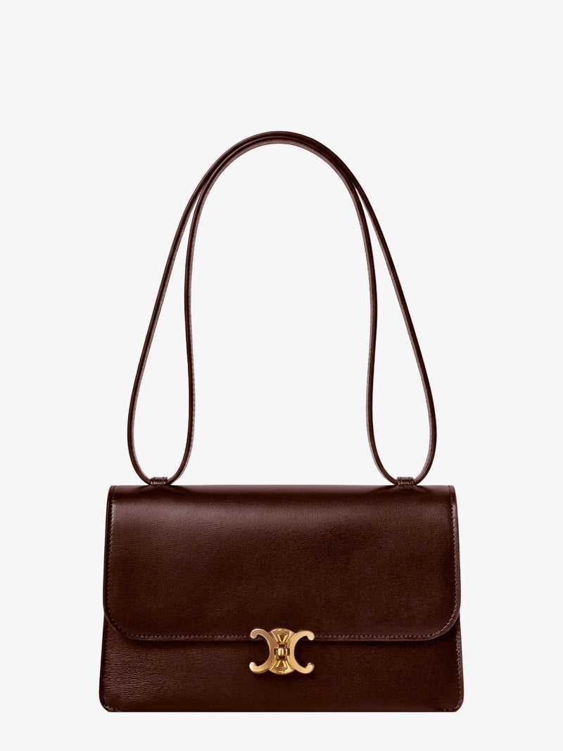 Celine Celine Le 17 Leather Shoulder Bag Brown - World Class Fashion