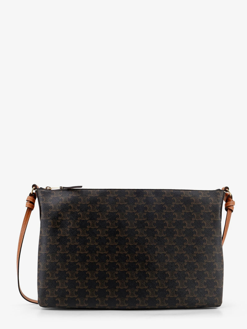 Celine Celine Duo Triomphe Canvas Shoulder Bag Brown - World Class Fashion