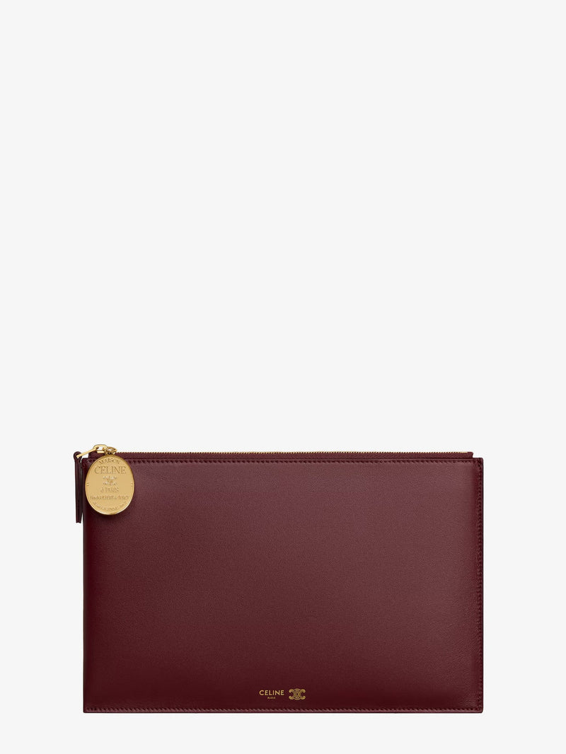 Celine Celine Duo Leather Clutch Bag Purple - World Class Fashion