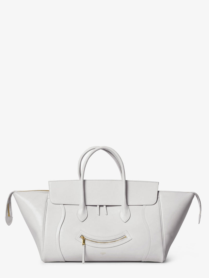 Celine Celine Smile Leather Handbag White - World Class Fashion