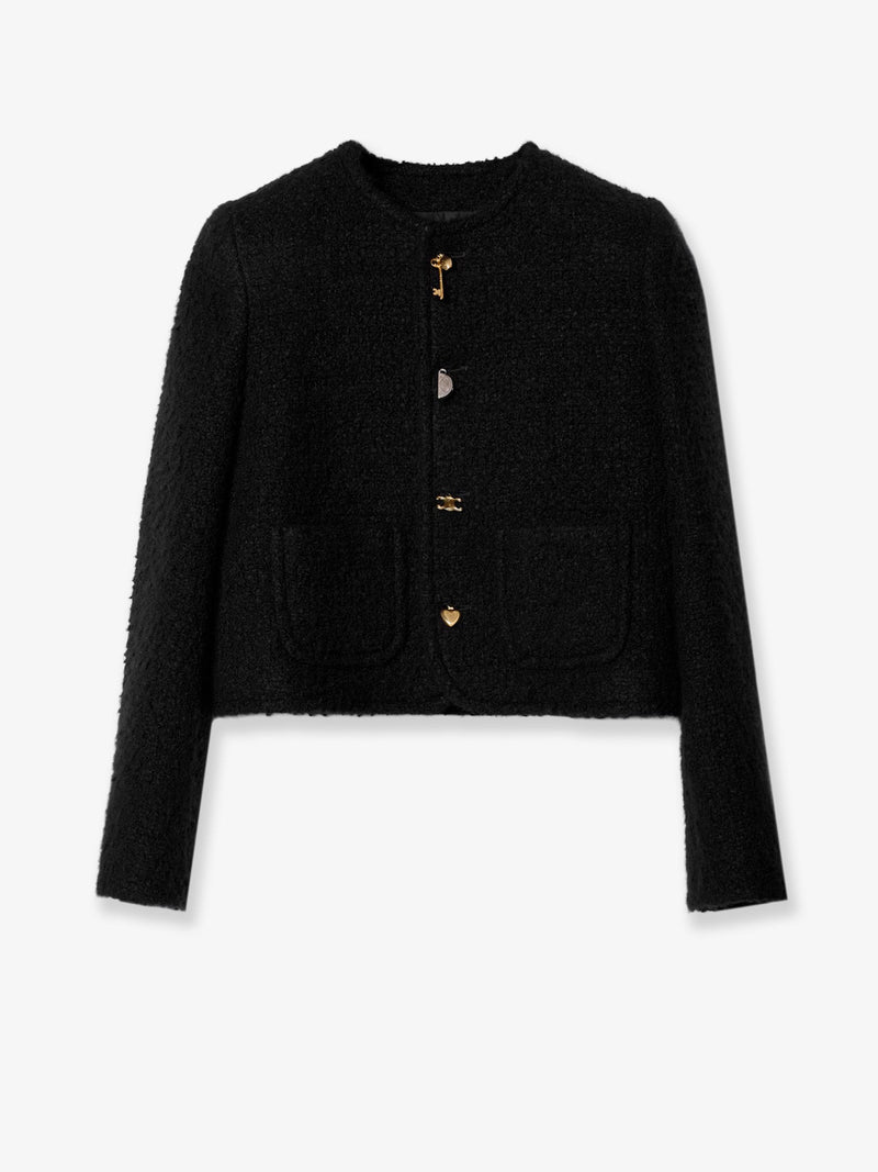 Celine Celine Icone Cashmere And Natté Wool Blazer Black - World Class Fashion