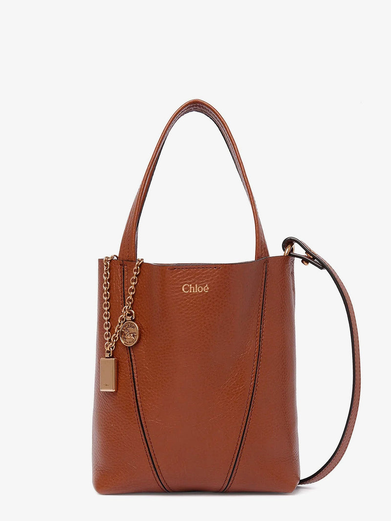 Chloe Chloe Spin Leather Crossbody Bag Brown - World Class Fashion