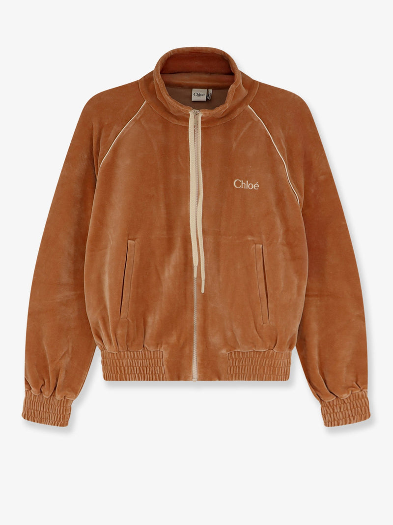 Chloe Chloe Chenille Sweatshirt with Logo Orange - World Class Fashion