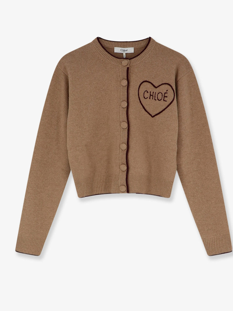 Chloe Chloe Wool and Cashmere Cardigan Beige - World Class Fashion