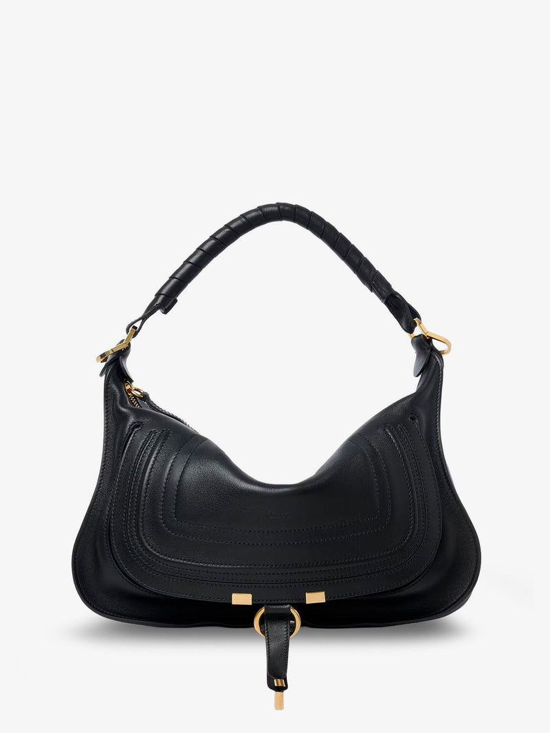 Chloe Chloe Marcie Small Leather Shoulder Bag Black - World Class Fashion