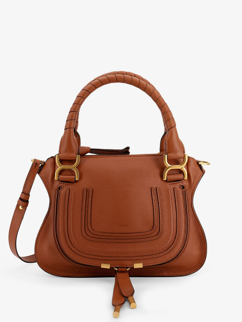Chloe Chloe Marcie Small Leather Shoulder Bag Brown - World Class Fashion