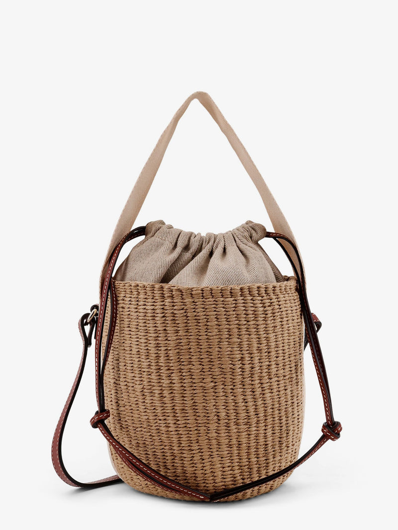 Chloe Chloe Woody Raffia Bucket Bag Brown - World Class Fashion
