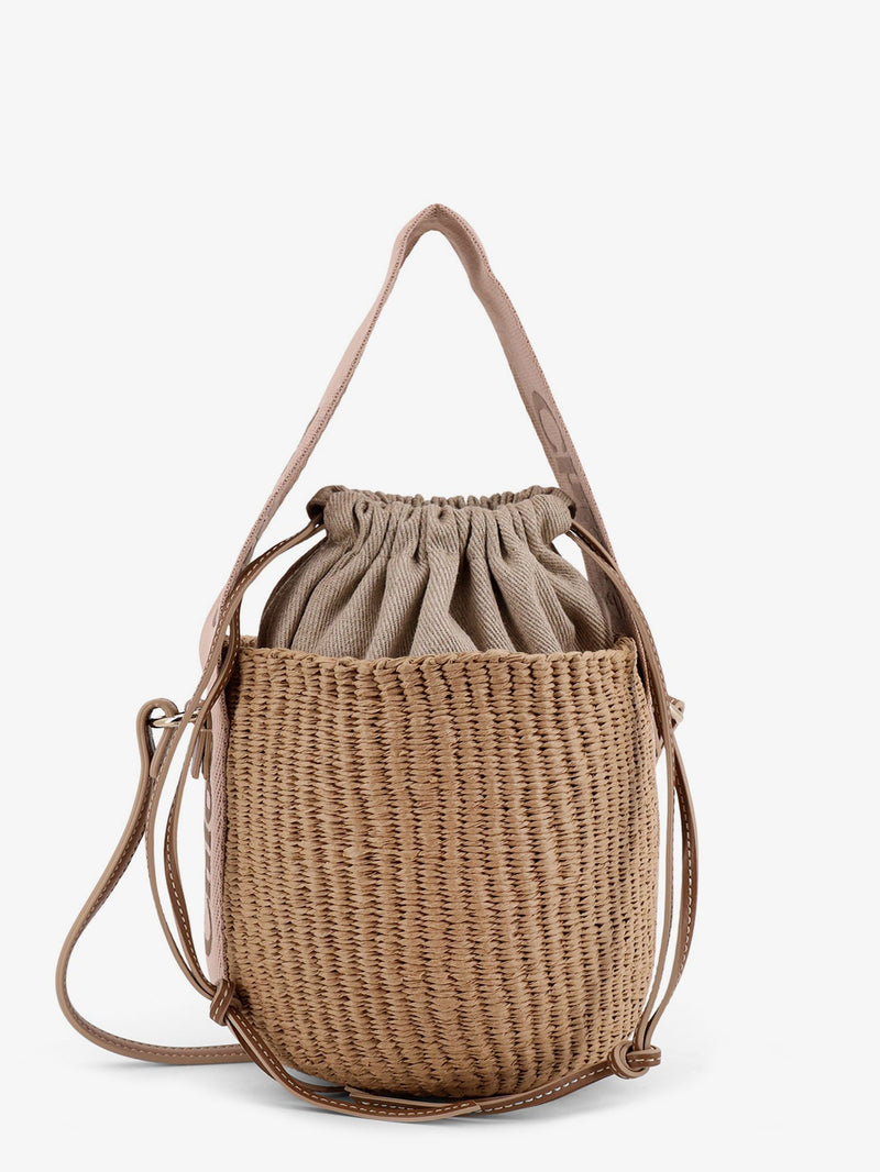 Chloe Chloe Woody Raffia Bucket Bag Beige - World Class Fashion