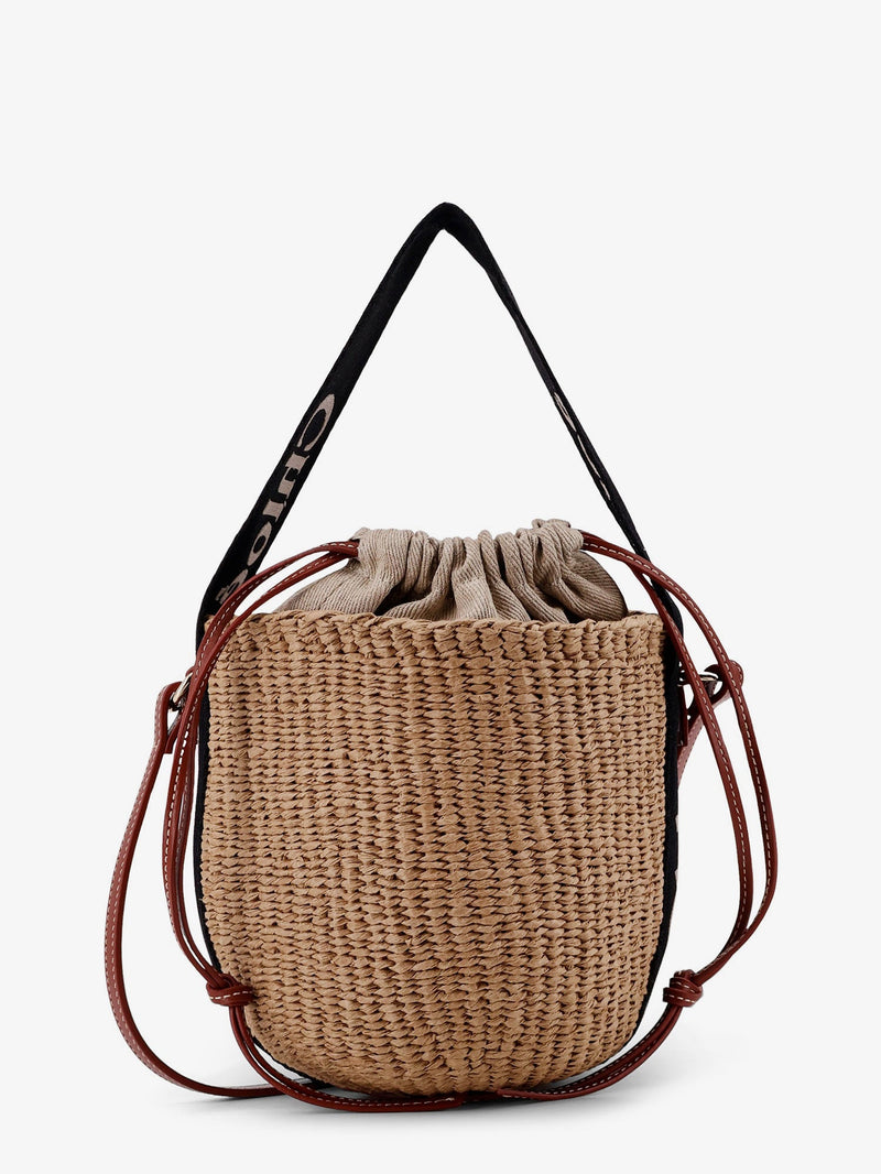 Chloe Chloe Woody Raffia Bucket Bag Brown - World Class Fashion