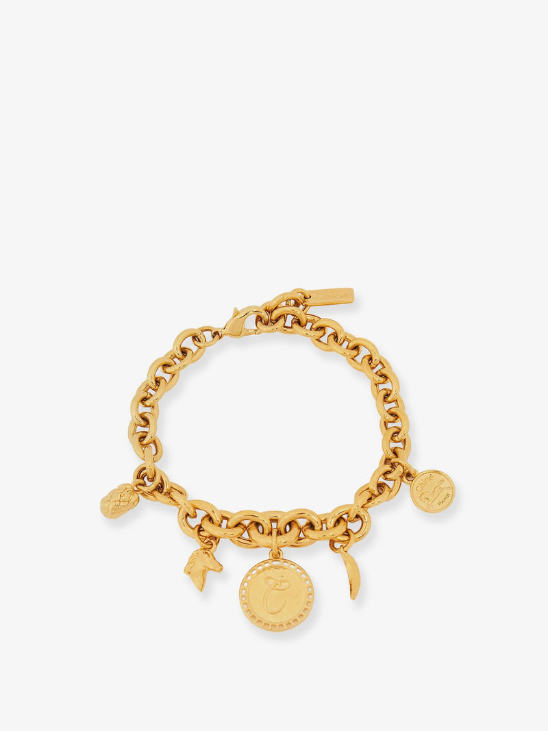Chloe Chloe Brass Bracelet with Charms Gold - World Class Fashion