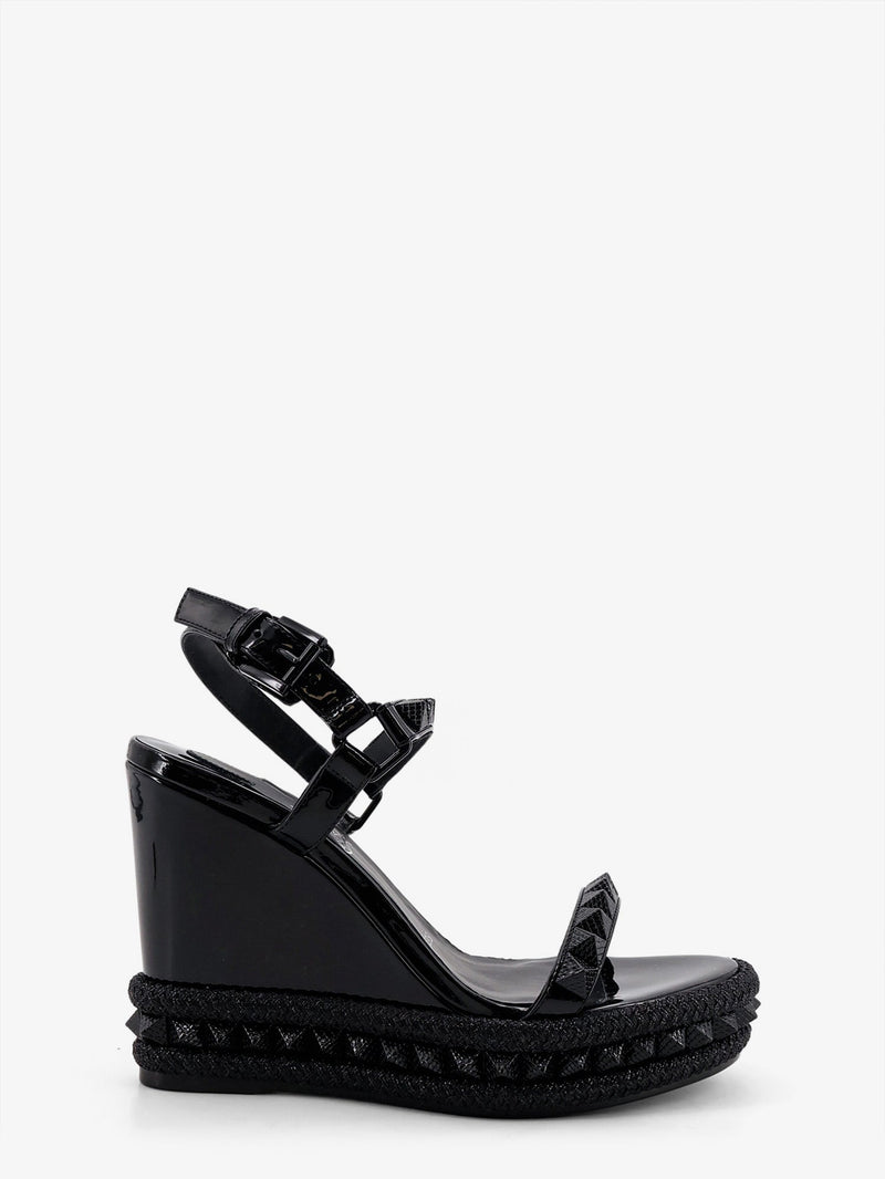 Christian Louboutin Christian Louboutin Pyra Clou Leather Sandals Black - World Class Fashion