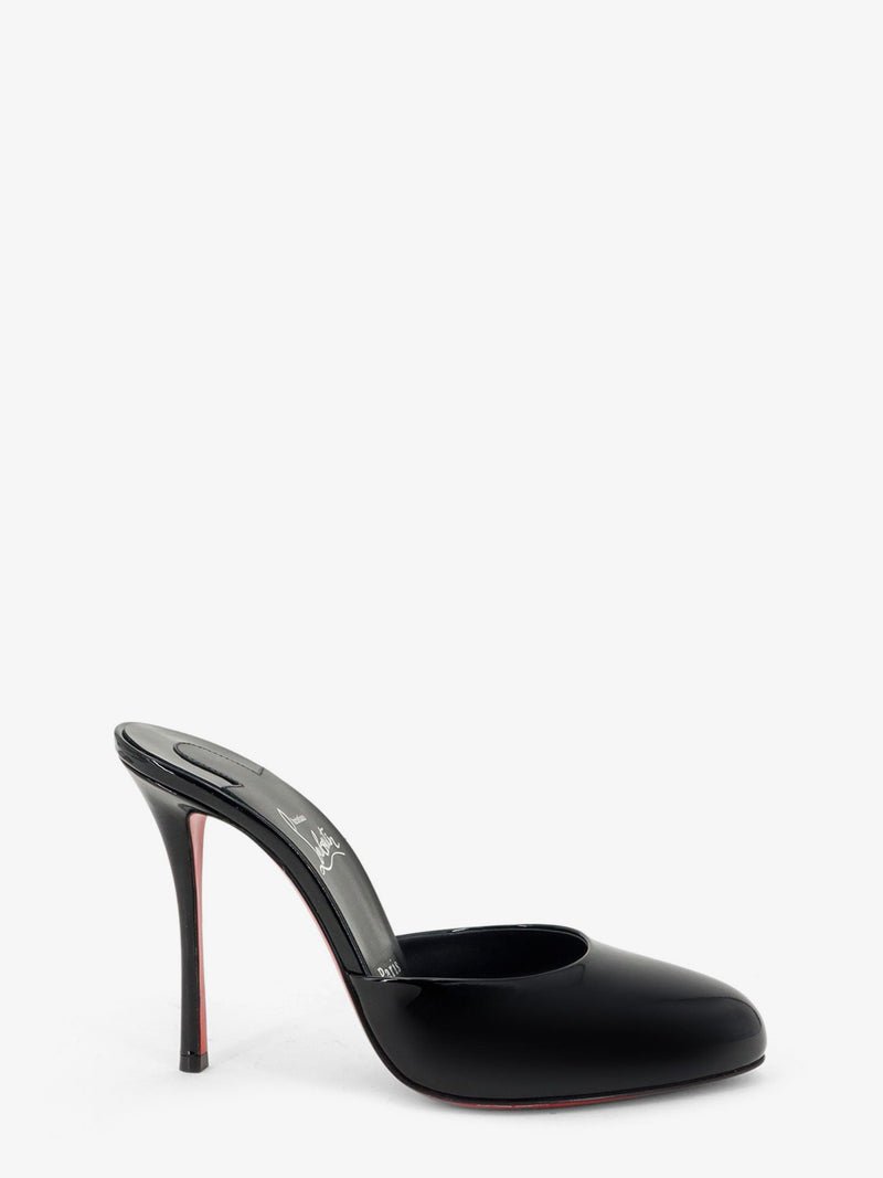 Christian Louboutin Christian Louboutin Patent Leather Dolly Mule Sandals Black - World Class Fashion