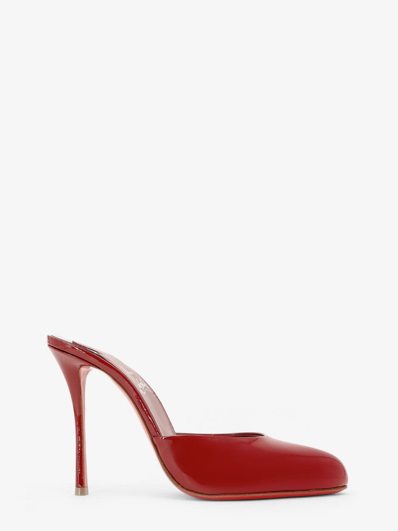 Christian Louboutin Christian Louboutin Patent Leather Dolly Mule Sandals Red - World Class Fashion