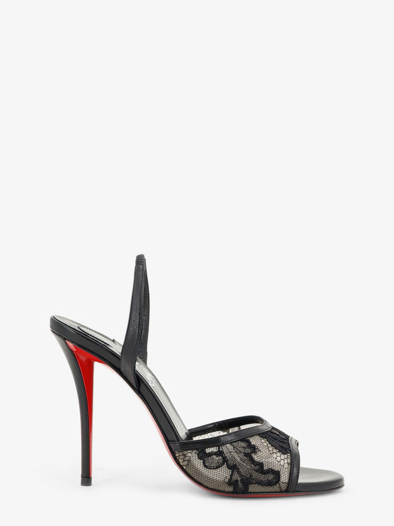 Christian Louboutin Christian Louboutin Miss Z Lace Sling Sandals Black - World Class Fashion