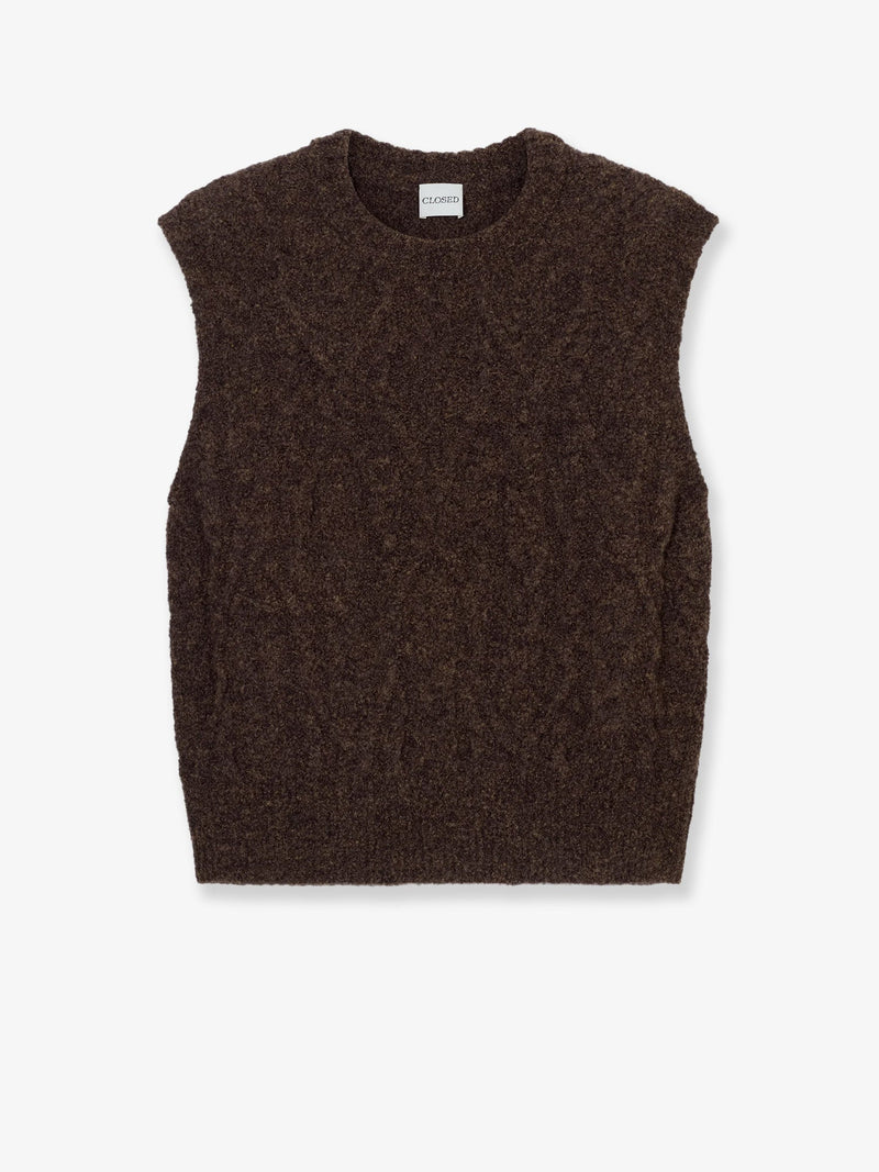 Closed Closed Wool Blend Vest Brown - World Class Fashion