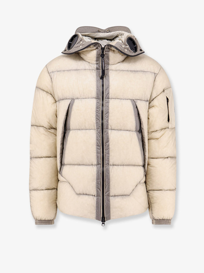 C.P. Company C.P. Company D.D. Shell Explorer Lens Down Jacket Beige - World Class Fashion