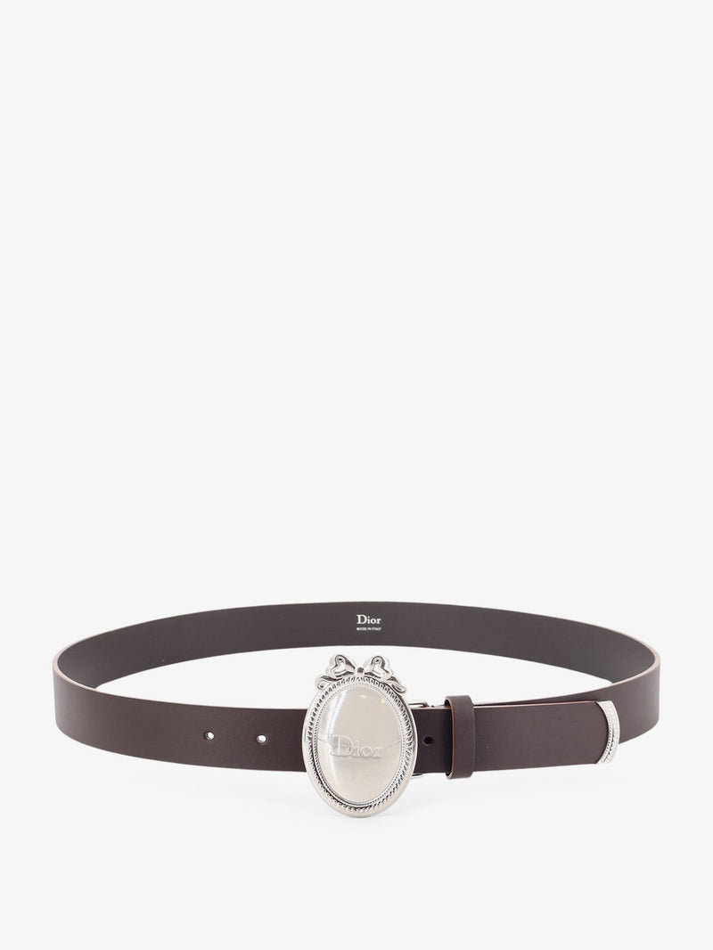 Dior Dior Dior Médaillon Leather Belt Brown - World Class Fashion