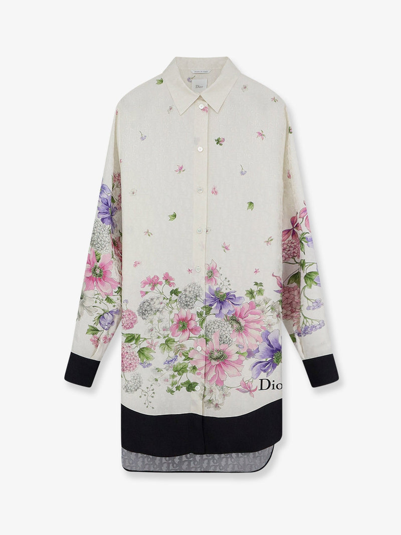 Dior Dior Silk Shirt with Hortensia Garden Print White - World Class Fashion