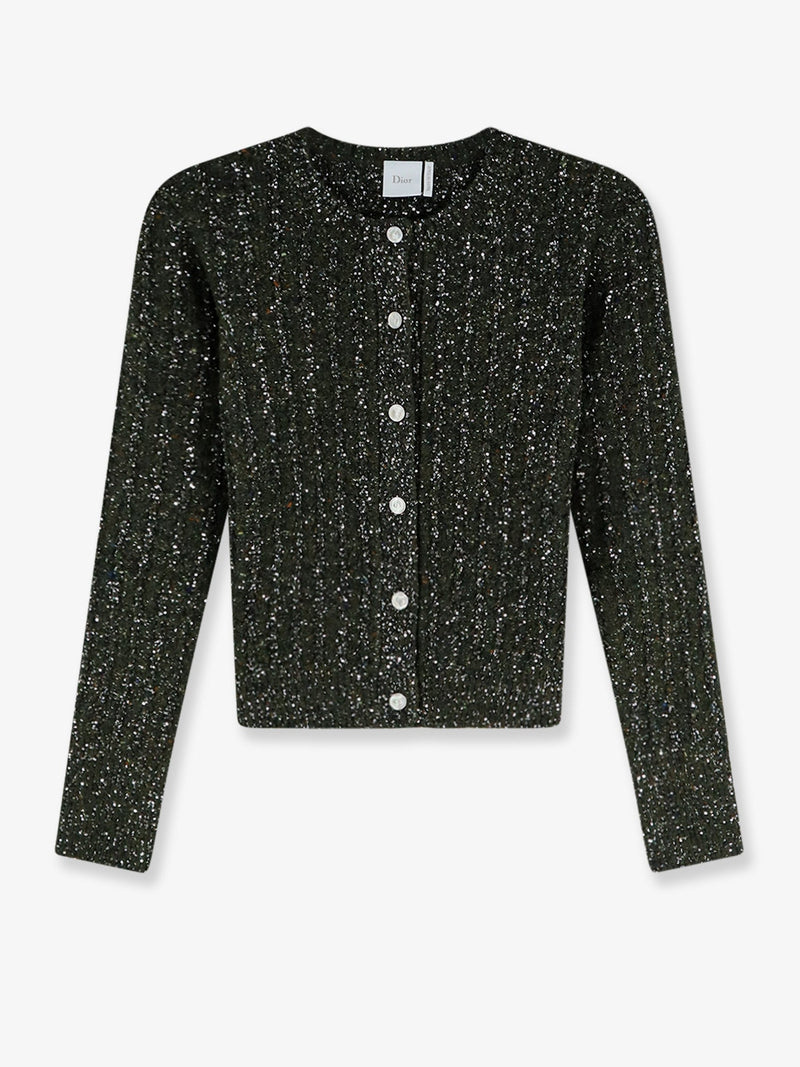 Dior Blazer Dior de tweed de lana virgen y cachemir verde - World Class Fashion