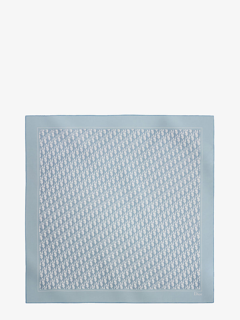 Dior Dior Dior Oblique 90 Silk Foulard Blue - World Class Fashion