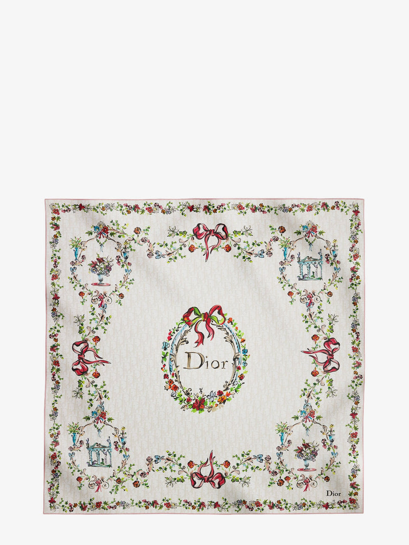 Dior Dior Dioriviera Arabesque Silk Foulard White - World Class Fashion
