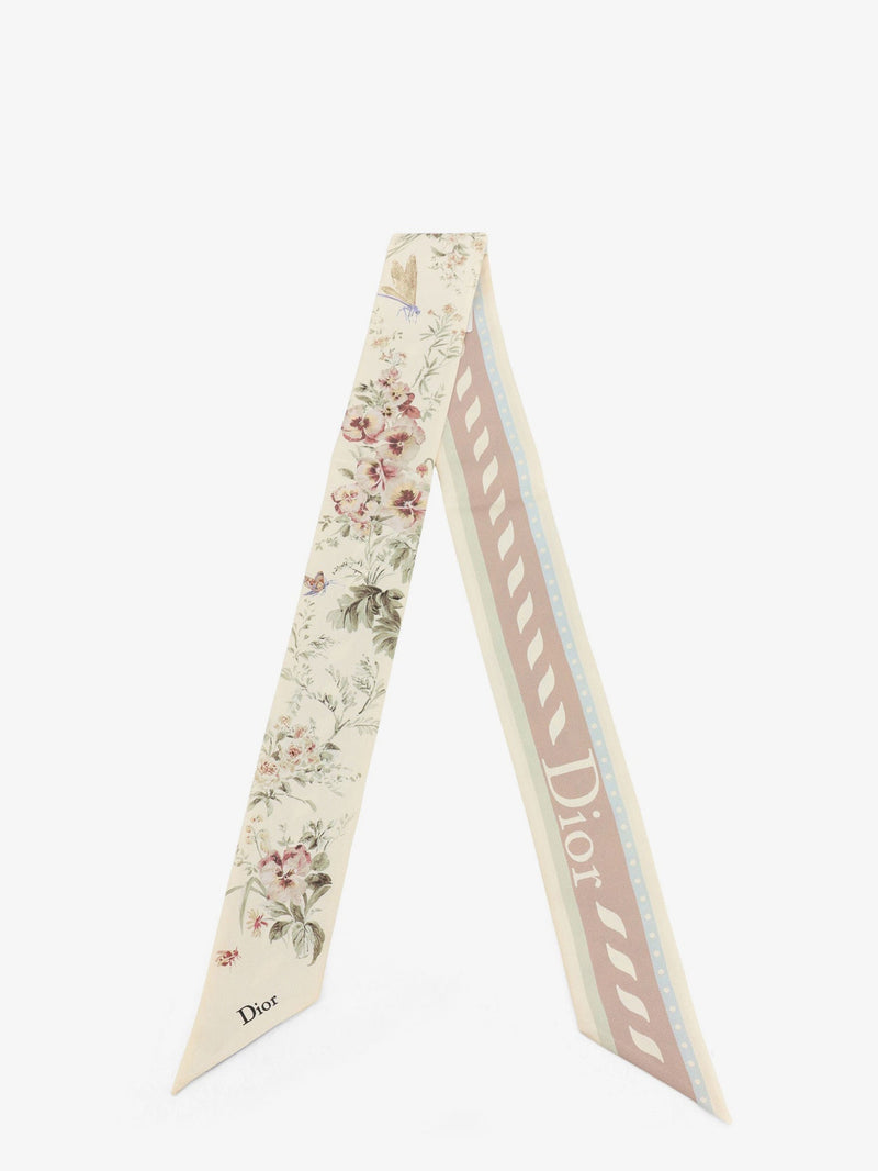 Dior Dior Silk Bandeau Toile De Jouy Floral Garden Beige - World Class Fashion