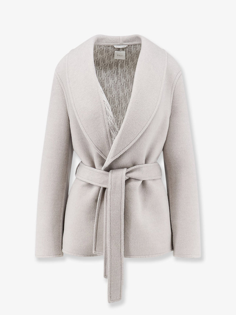 Dior Dior Short Virgin Wool Coat Grey Women - World Class Fashion