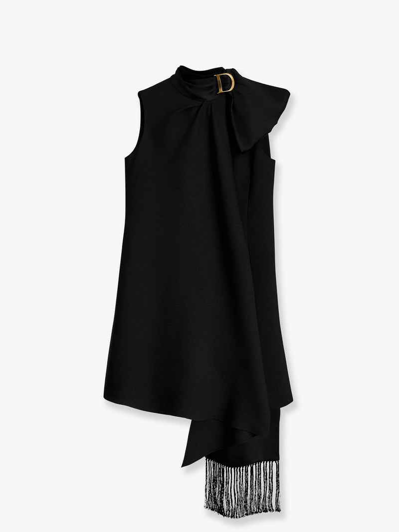 Dior Dior Virgin Wool and Silk Crêpe Dress Black - World Class Fashion